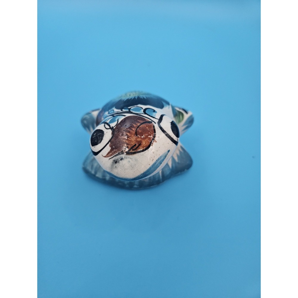 Vintage Hand-painted Ceramic Frog Mexico Signed